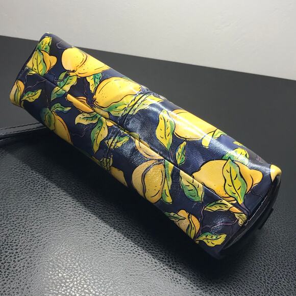 Patricia Nash Studded Wristlet Clutch Barrel Tube Cylinder Positano Limon Print